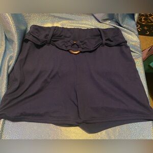 Navy Blue Shorts with Belt Detail